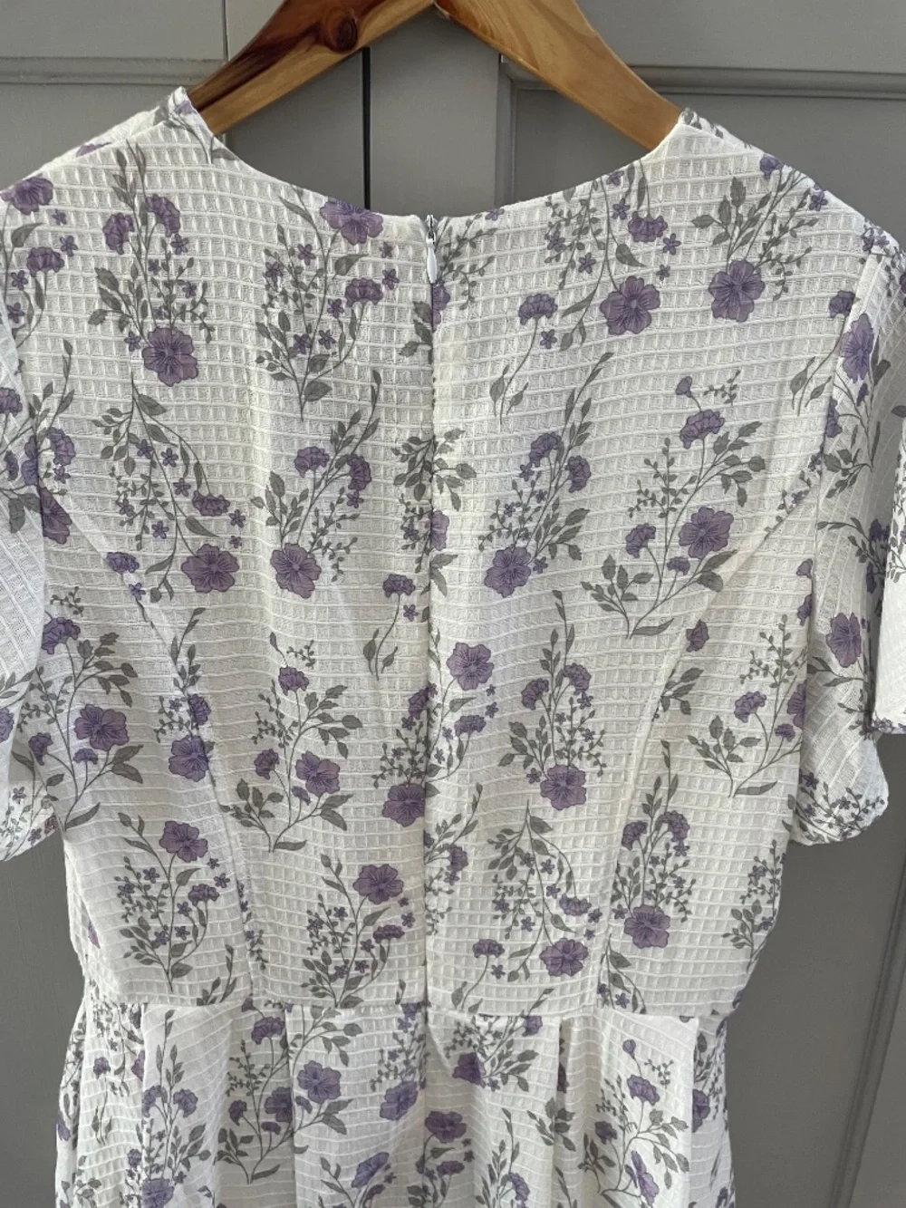 Floral Lavender Midi Dress - Women's White & Lavender Floral Dress